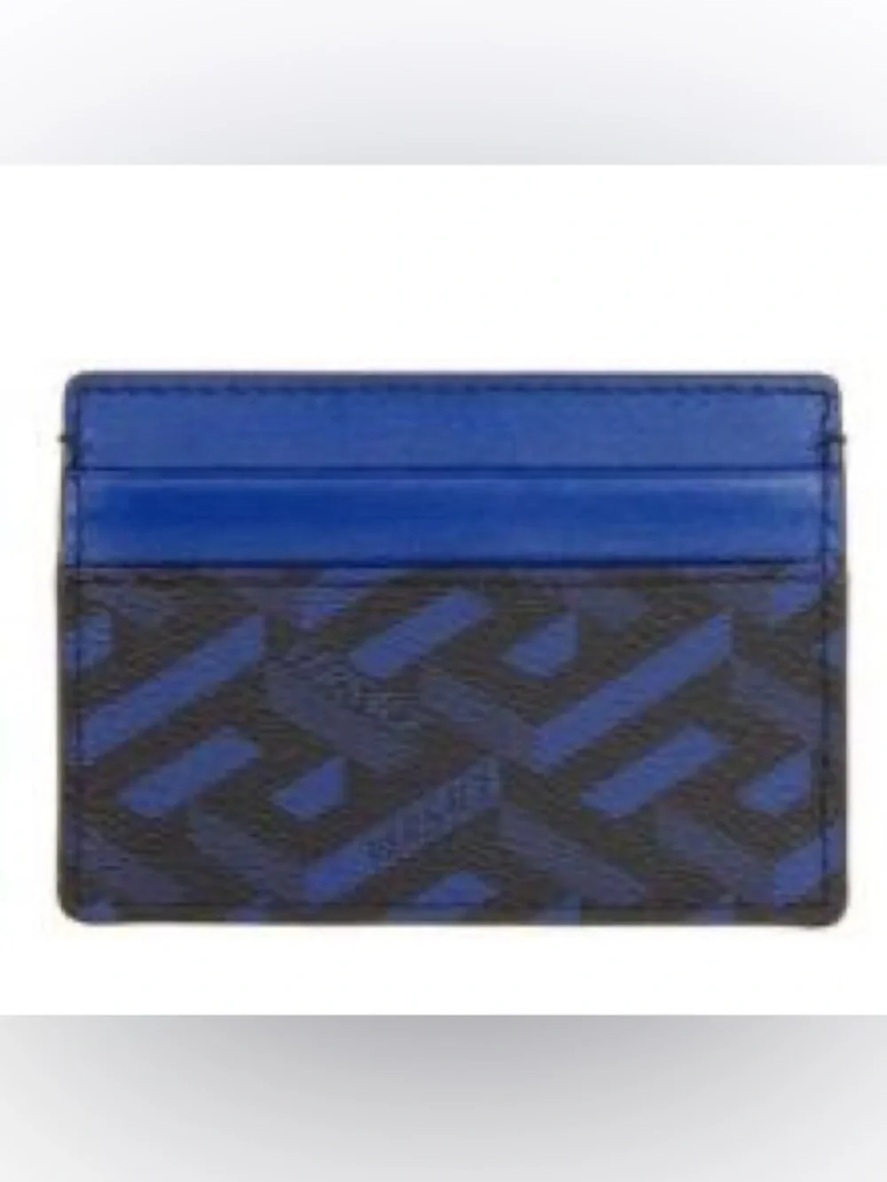 Versace Blue and Black Patterned Money Clip Card Case
